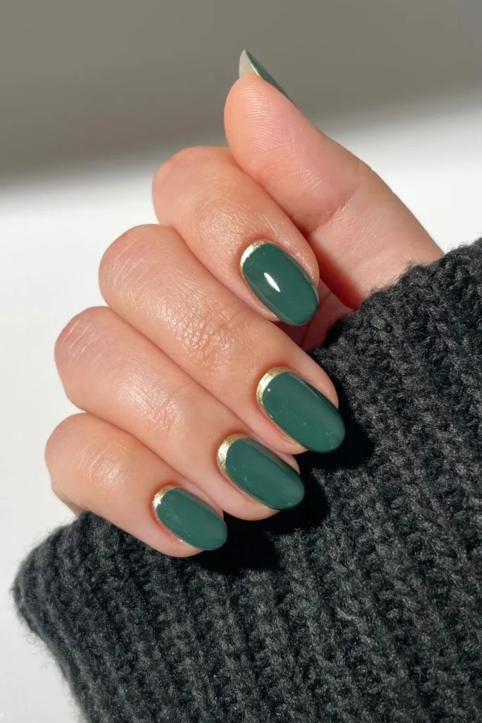 Almond green nails