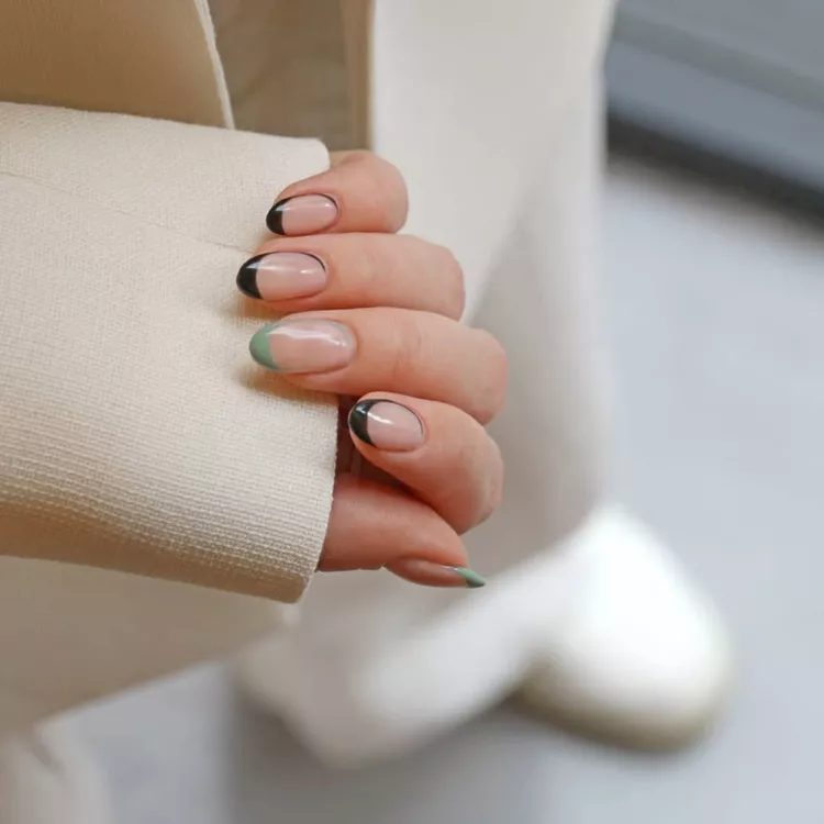 Square green nails