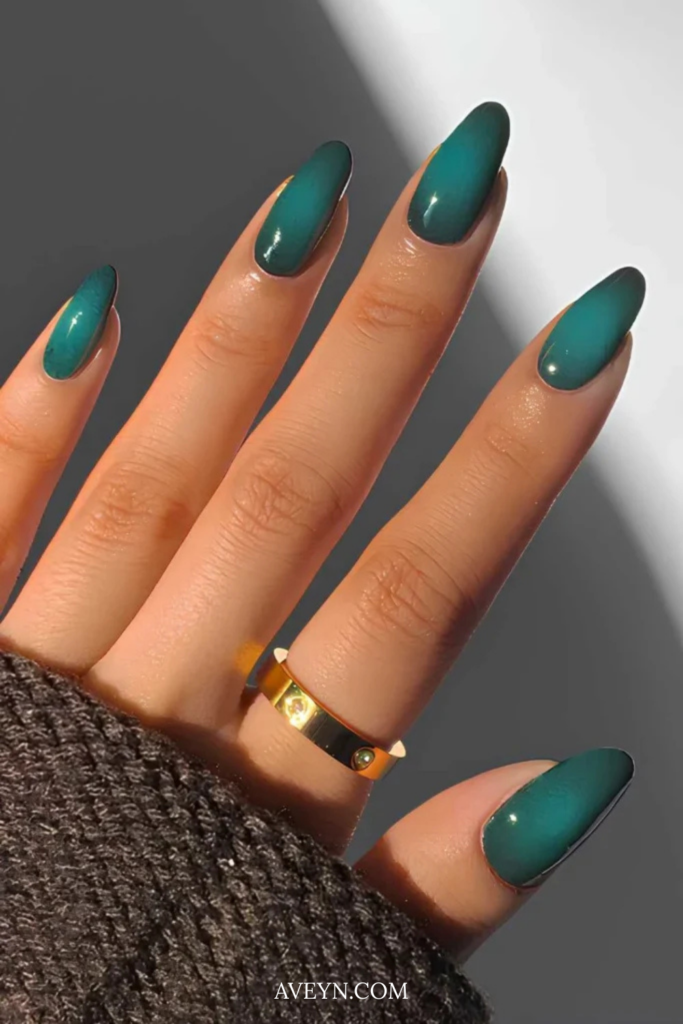 teal Summer Nails For Dark Skin
