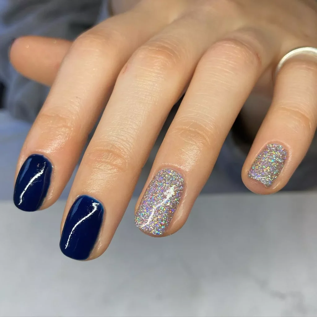 blue and silver nail art inspiration