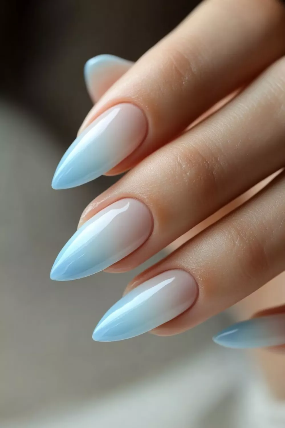 blue and white nails elegant look