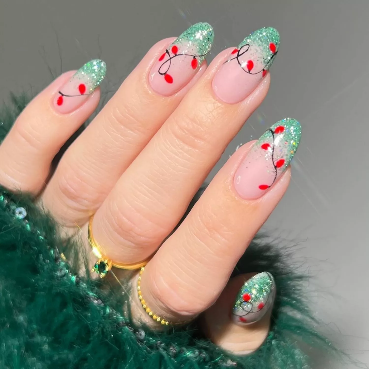 red and green nail design inspiration