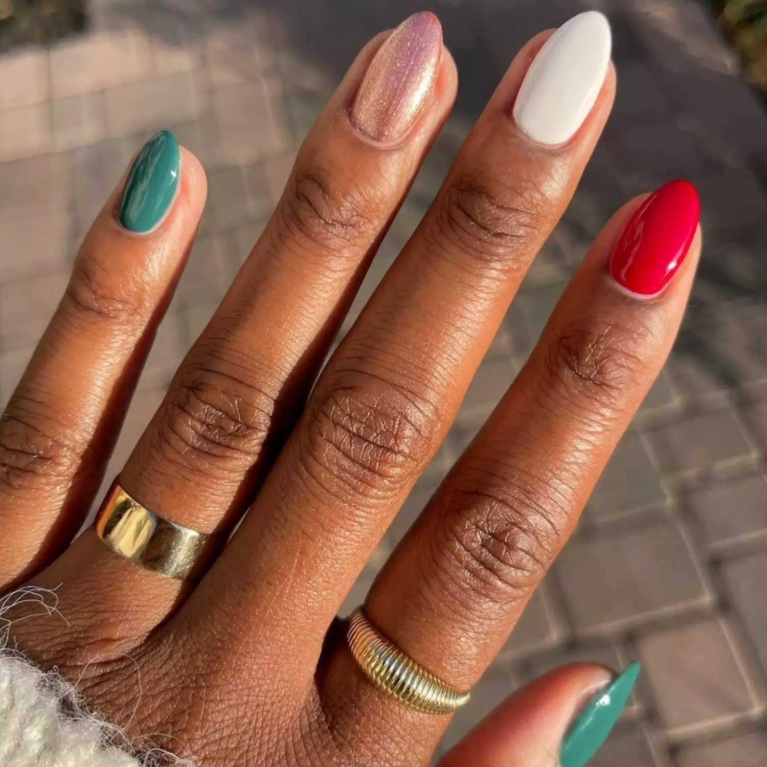 red and green nail art inspiration